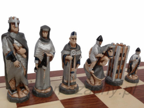 шахматныя фігуры выразаныя з мармуру, магнітныя, турнірныя вытворца Польшча